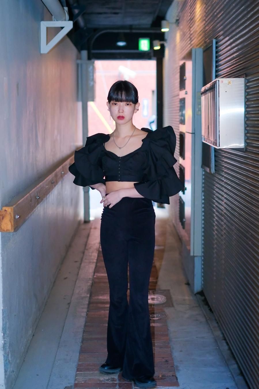 FETICO（フェティコ）のRUFFLED SLEEVE BUSTIER TOP BLACKの通販サイト