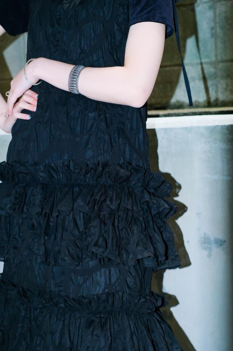 BELPER（ベルパー）のGATHERED RIPPLE DRESS BLACK（ワンピース