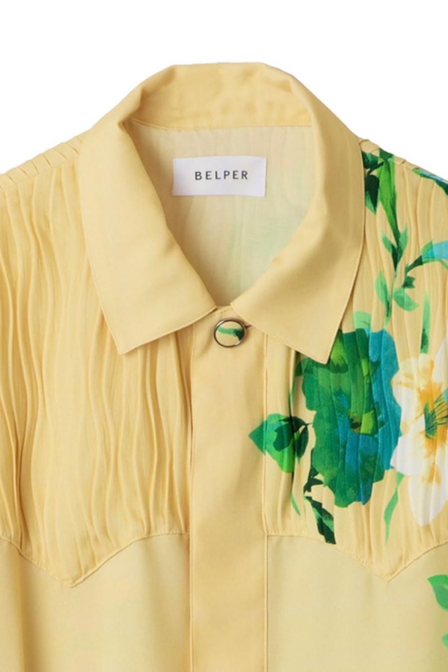 BELPER（ベルパー）のFLOWER SHIRT JACKET YELLOW（シャツジャケット ...