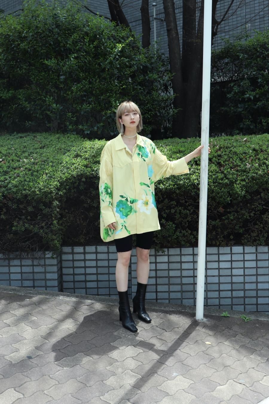 履き心地◎ BELPERベルパー FLOWER SHIRT JACKET（YELLOW） | www