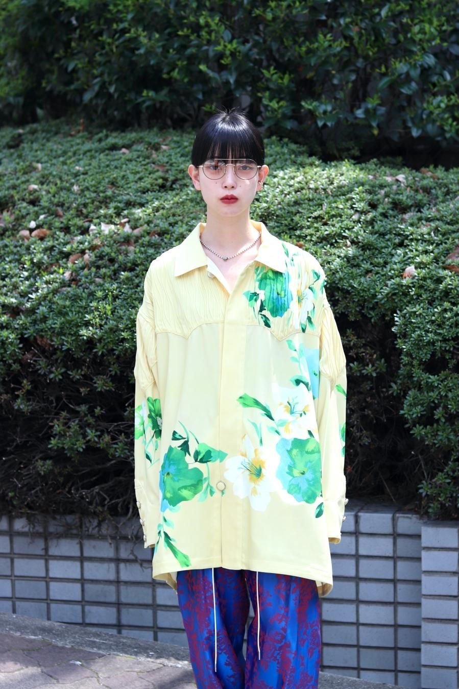 BELPER（ベルパー）のFLOWER SHIRT JACKET YELLOW（シャツジャケット