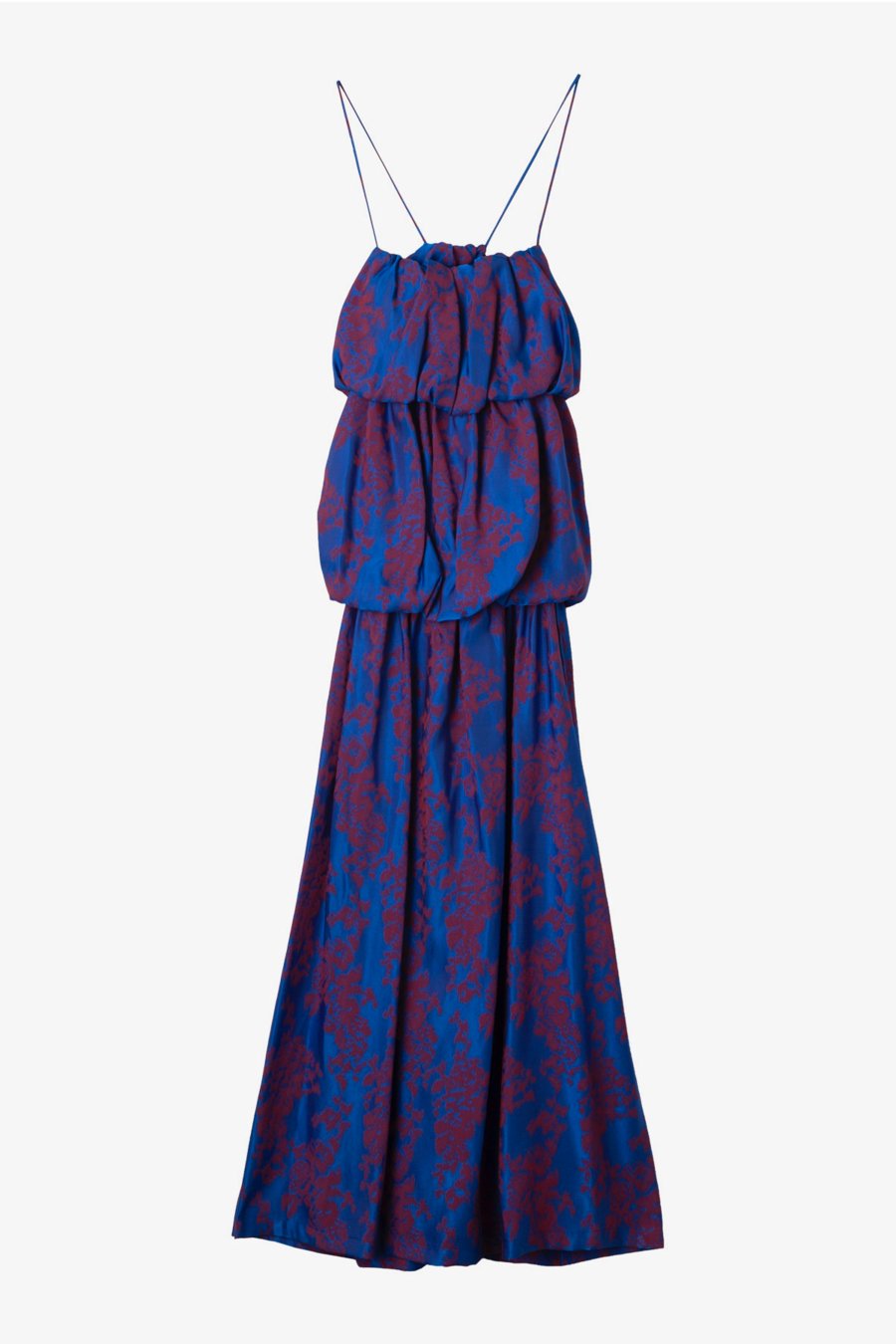 BELPER（ベルパー）のIKUKURU JACQUARD DRESS BLUE RED（ワンピース