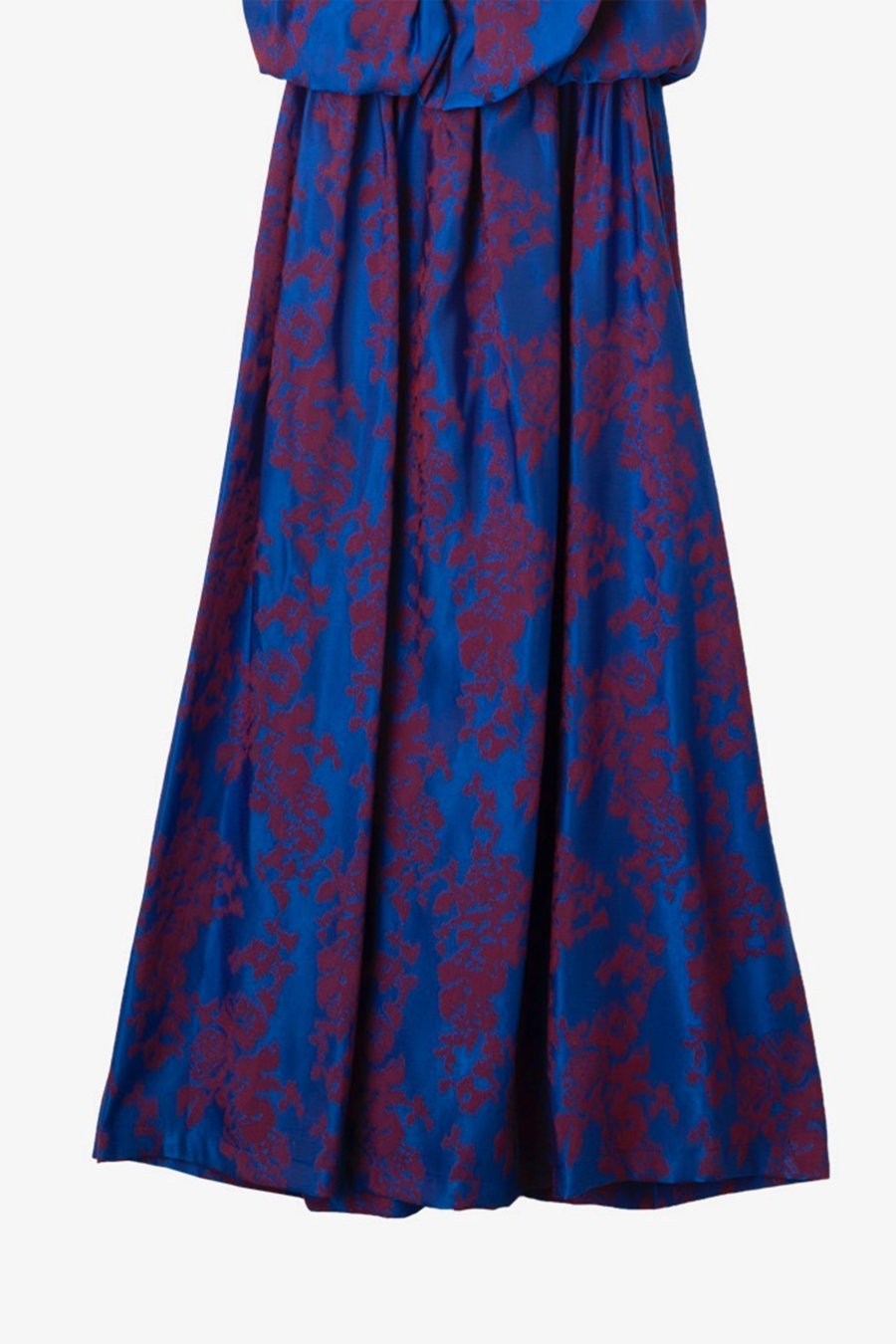 BELPER（ベルパー）のIKUKURU JACQUARD DRESS BLUE RED（ワンピース