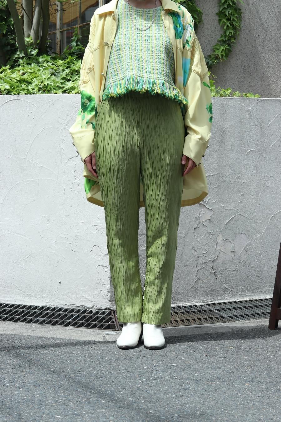 BELPER（ベルパー）のPLEATED PANT GREEN（パンツ）の通販サイト-大阪