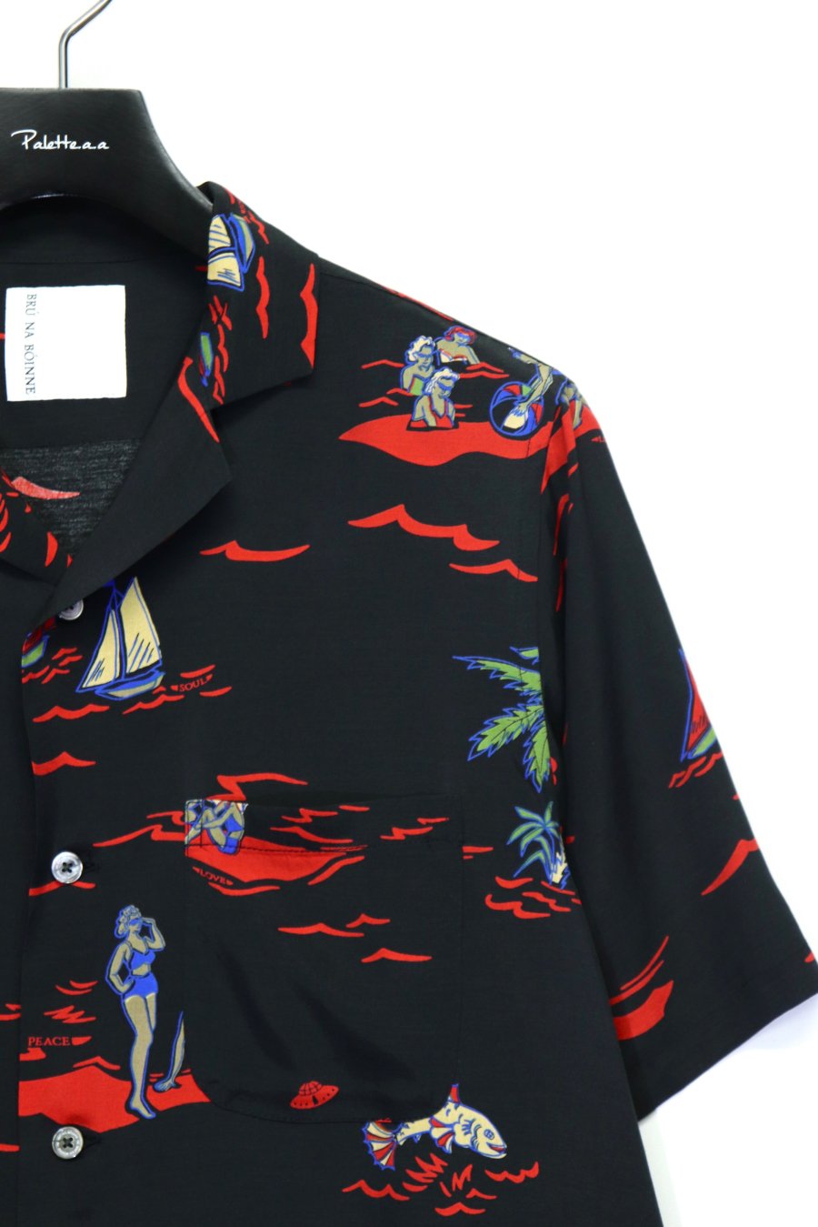 BRU NA BOINNE（ブルーナボイン）のシークレットビーチシャツ BLACKの通販サイト-大阪 堀江 PALETTE art  alive（パレットアートアライヴ）-