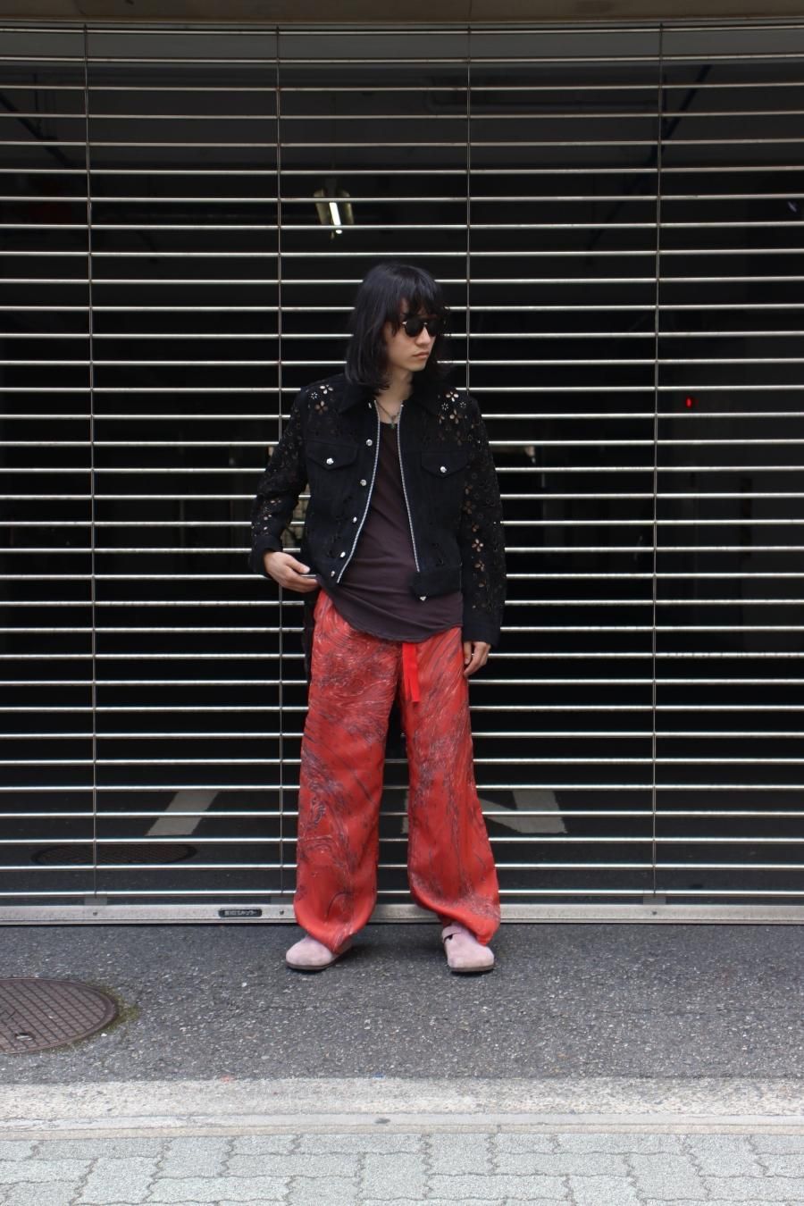 MASU 22aw MARBLE BANDANA EASY PANTS(RED)-