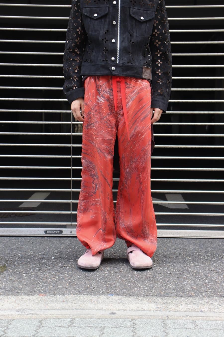 海外販売× MASU 22aw MARBLE BANDANA EASY PANTS(RED) | elektrosako.cz