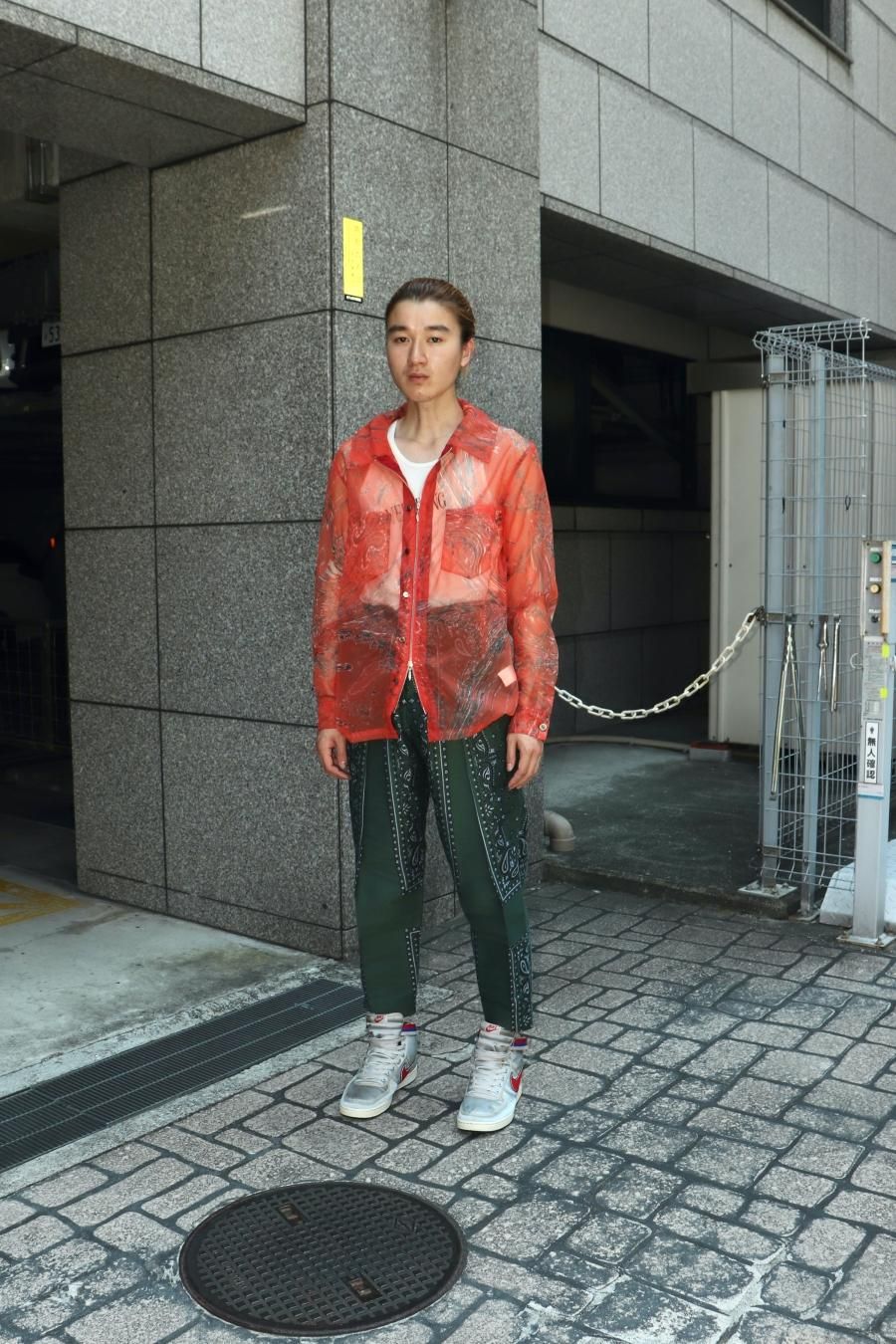 MASU（エムエーエスユー）のZIP-UP MARBLE BANDANA SHIRT REDの通販