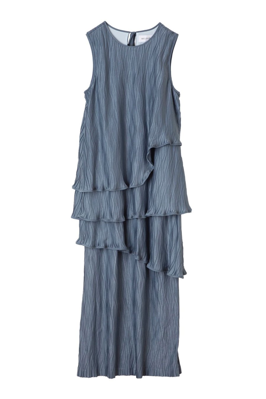 BELPER（ベルパー）のPLEATED DRESS BLUE（ノースリーブドレス）の通販