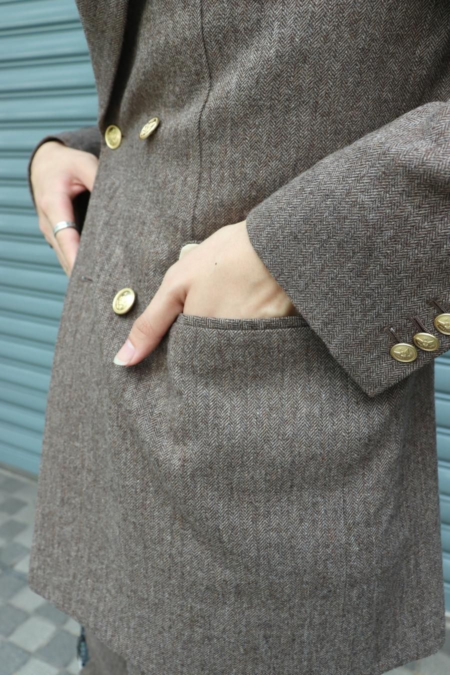 MASU】masu nibbled blazer mocha 22aw 48