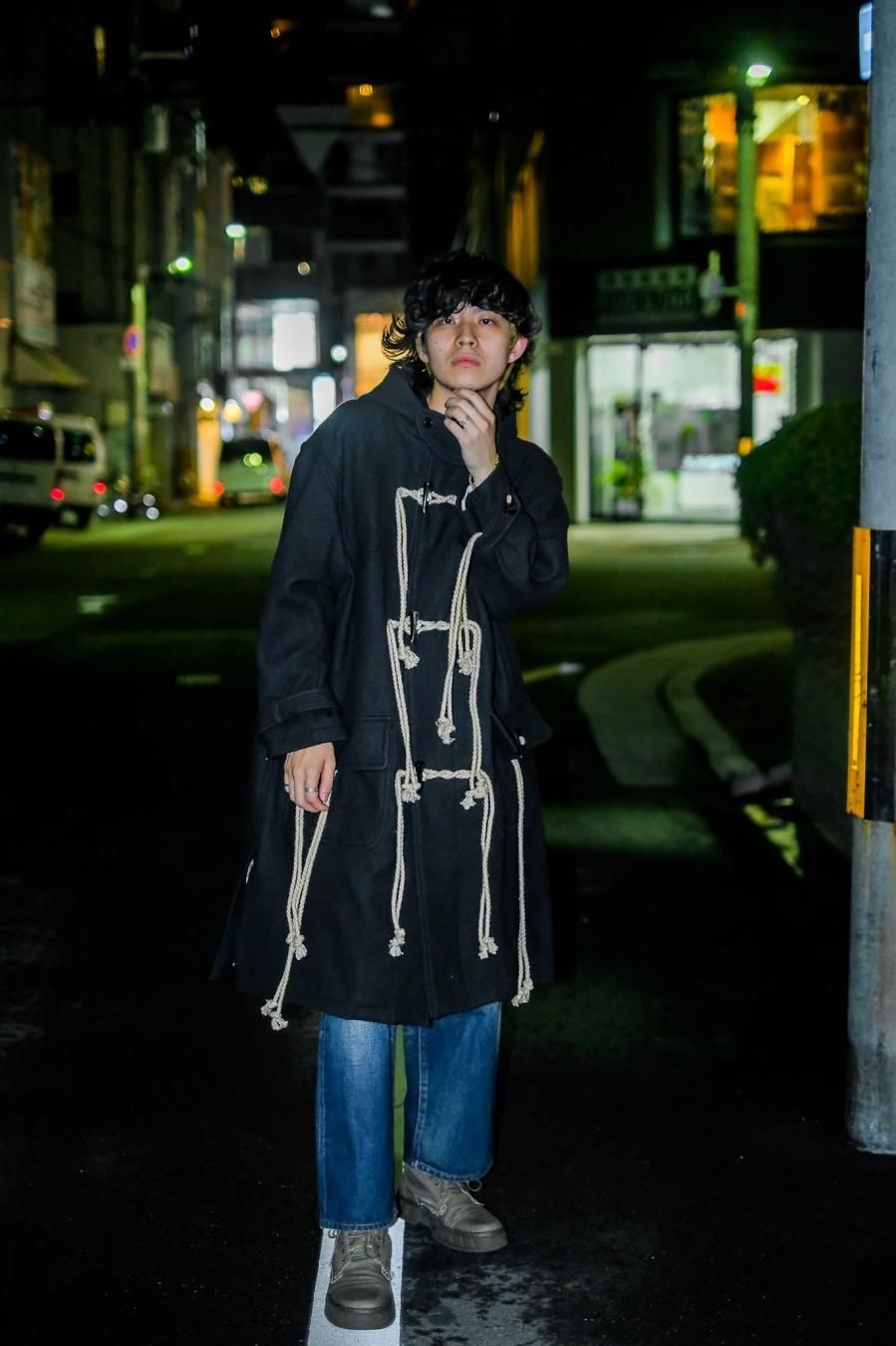 BLACKSIZESUGARHILL CORDED DUFFLE COAT（BLACK）