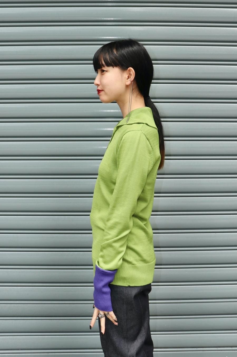 BELPER（ベルパー）のWOOL KNIT TOP GREEN PURPLE（ニット）の通販