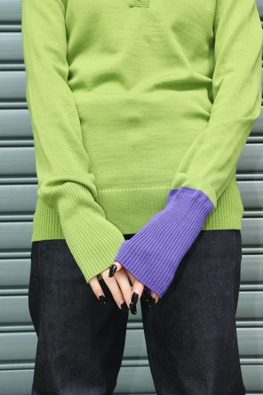 BELPER（ベルパー）のWOOL KNIT TOP GREEN PURPLE（ニット）の通販サイト-大阪 堀江 PALETTE art  alive（パレットアートアライヴ）-