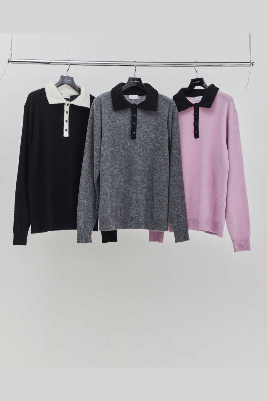 LITTLEBIG 22aw Knit Polo(Black or Grey or Pink)<img class='new_mark_img2' src='https://img.shop-pro.jp/img/new/icons15.gif' style='border:none;display:inline;margin:0px;padding:0px;width:auto;' />