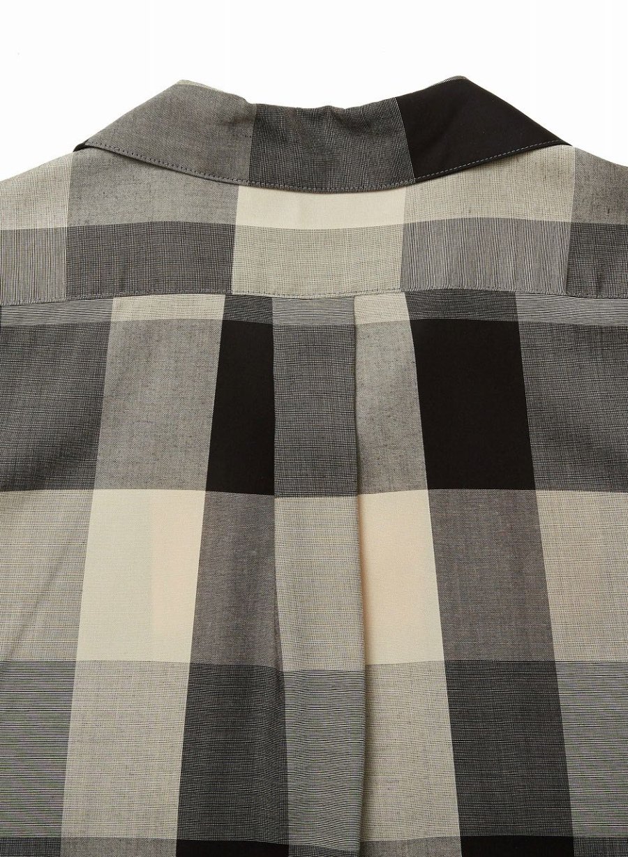 SUGARHILL（シュガーヒル）のBLOCK CHECK OPEN-COLLAR SHIRT BLACK AND