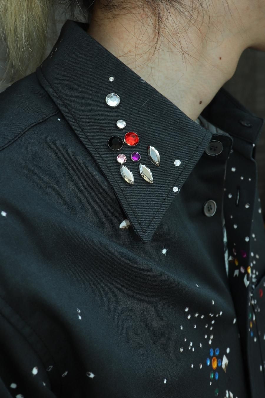 MASU 23ss 半袖シャツ　ブラック MASU（エムエーエスユー）のGALAXY SHORT SLEEVE SHIRT BLACKの