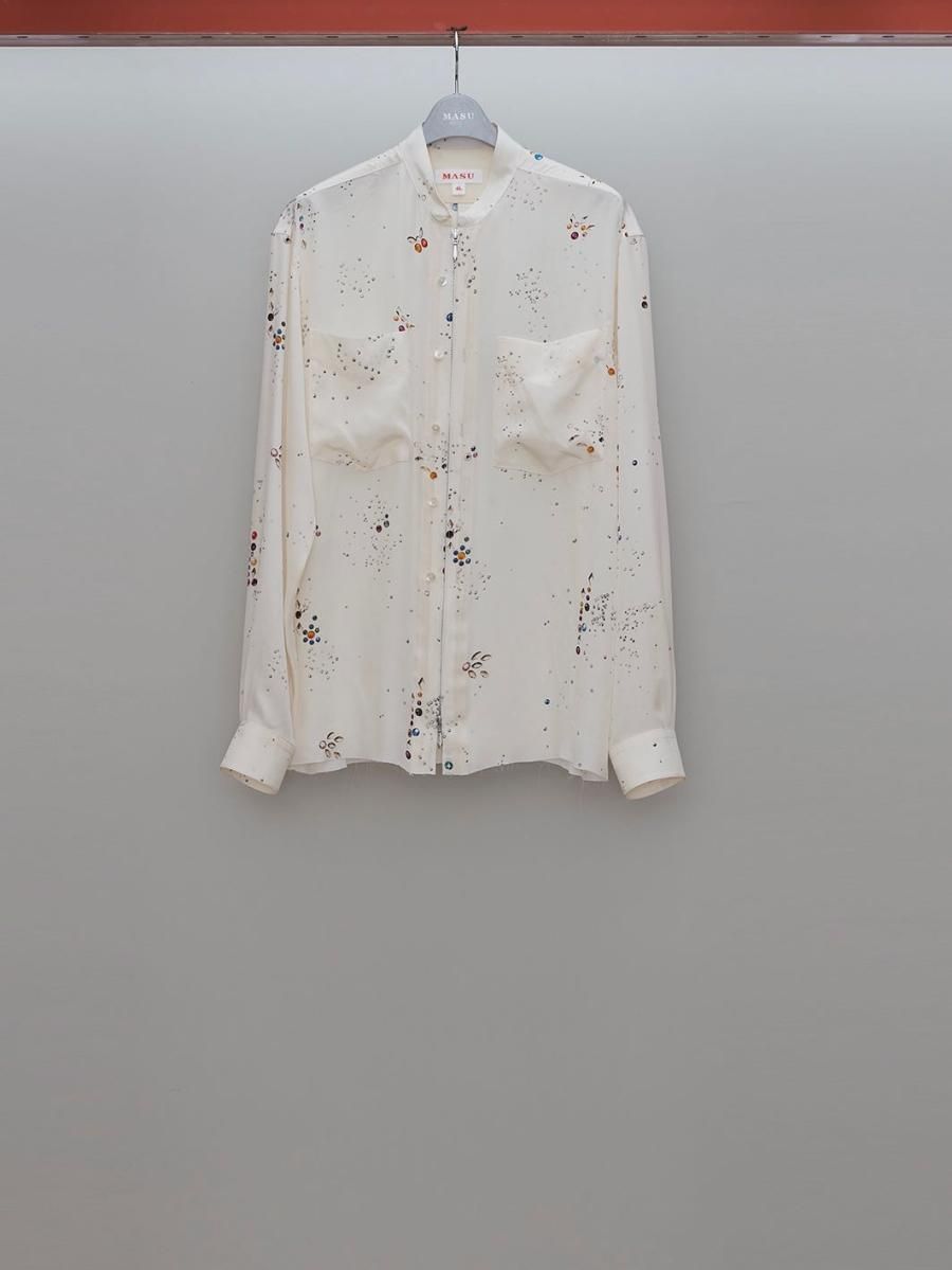 MASU 23SS ZIP-UP GALAXY SILK SHIRT