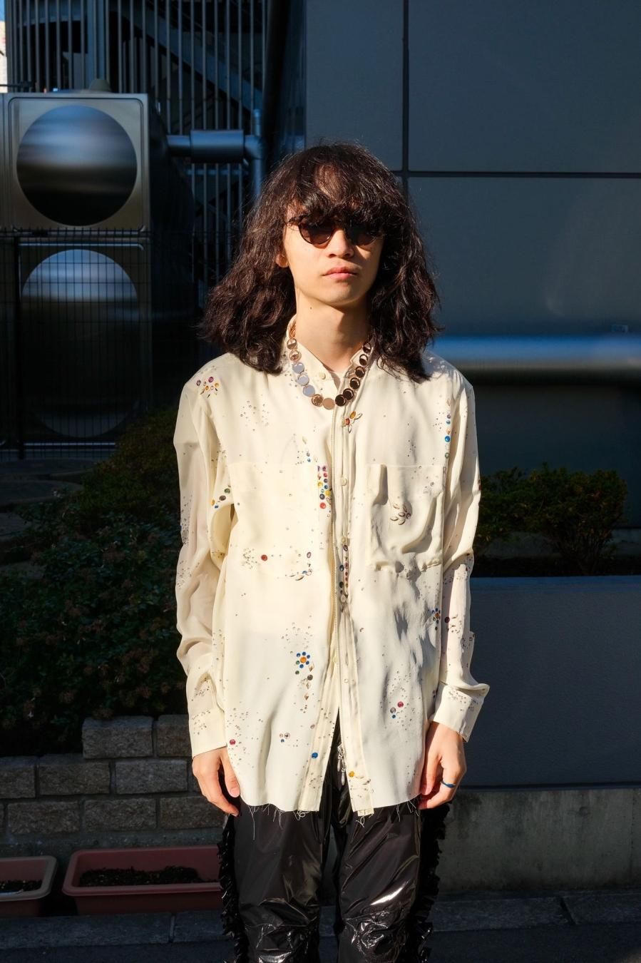 MASU 23SS ZIP-UP GALAXY SILK SHIRT-hybridautomotive.com