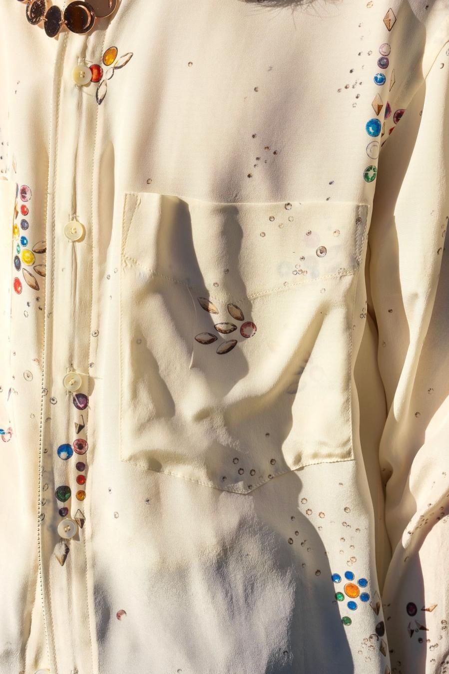 MASU(エムエーエスユー)のZIP-UP GALAXY SILK SHIRT WHIITEの MASU(エムエーエスユー)のZIP-UP GALAXY SILK SHIRT WHIITEの