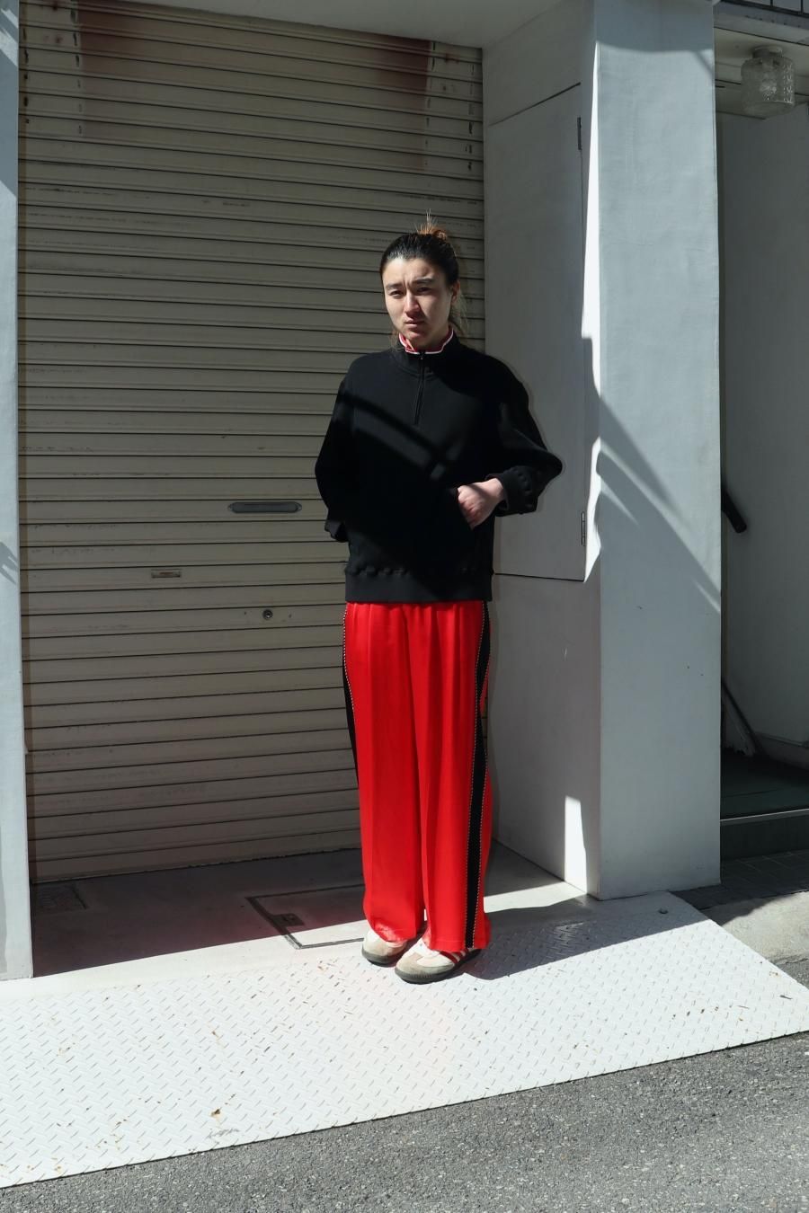 JWZUY Womens Wide Leg Pants Straight Trouser Elastic High Waist Full Pants  Plus Size Solid Pleated Pant Culottes Pant with Pocket Red XL