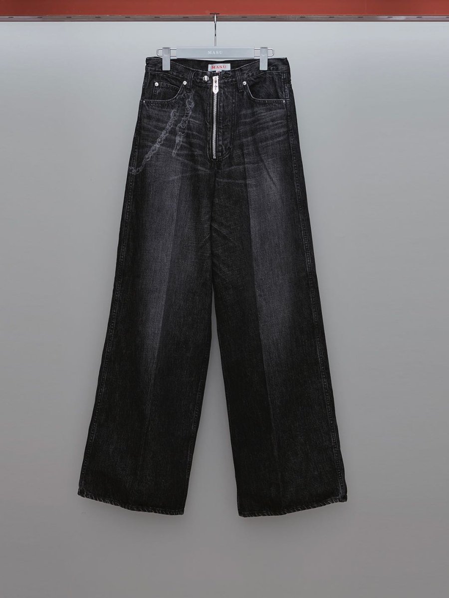 MASU（エムエーエスユー）のFADED BAGGY FIT JEANS BLACKの通販サイト ...