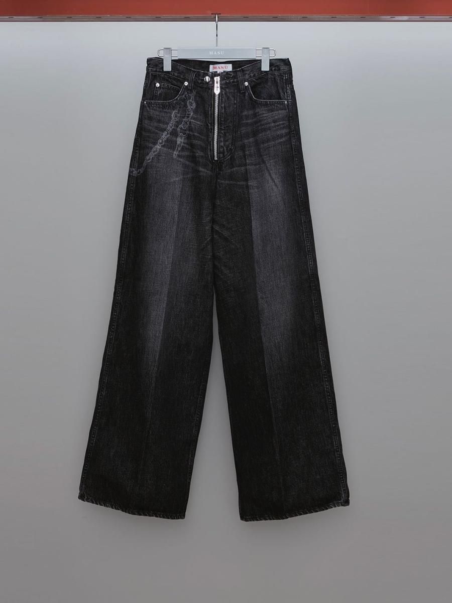 MASU（エムエーエスユー）のFADED BAGGY FIT JEANS BLACKの通販サイト 