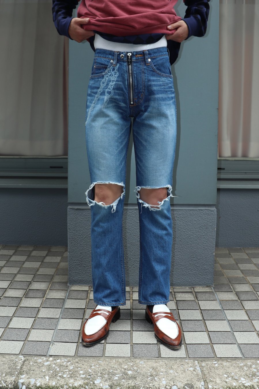 MASU（エムエーエスユー）のDAMAGED FLARE FIT JEANS INDIGOの通販サイト-大阪 堀江 PALETTE art  alive（パレットアートアライヴ）-