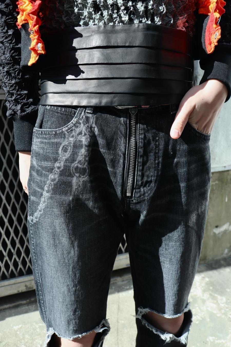 日本最大のブランド MASU パンツ 23ss JEANS(BLACK) FIT FLARE DAMAGED