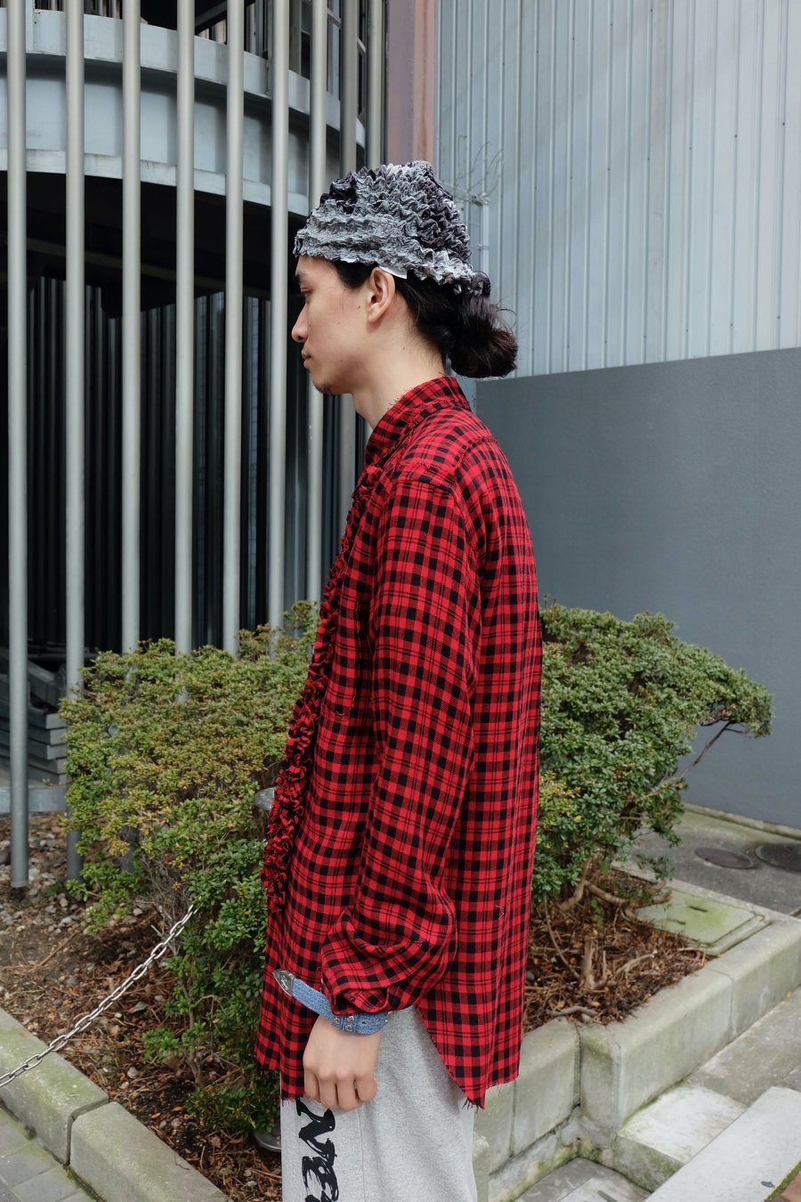 トップス23ss masu grunge plaid shirts(定価54900円)