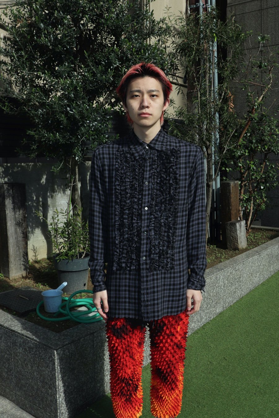 トップス23ss masu grunge plaid shirts(定価54900円)