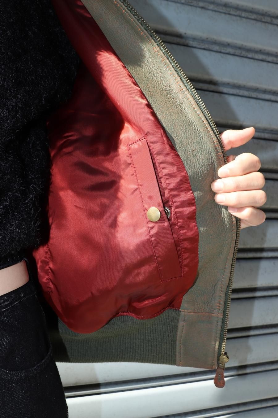 SUGARHILL(シュガーヒル)のGILL LEATHER MA-1 GREEN GILLの SUGARHILL(シュガーヒル)のGILL LEATHER MA-1 GREEN GILLの