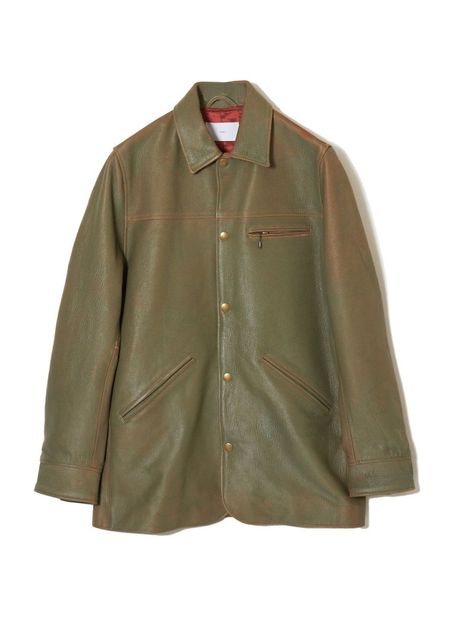 SUGARHILL  GILL LEATHER CAR COAT(GREEN GILL)<img class='new_mark_img2' src='https://img.shop-pro.jp/img/new/icons15.gif' style='border:none;display:inline;margin:0px;padding:0px;width:auto;' />