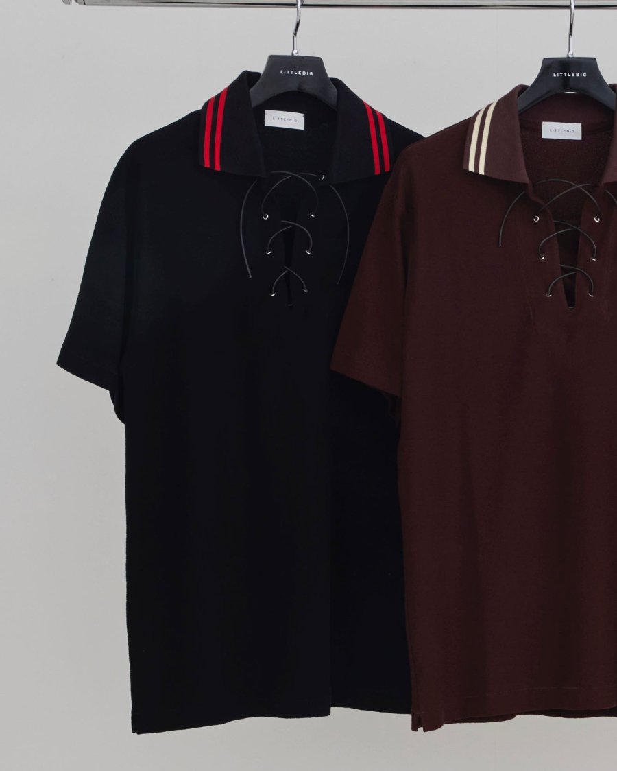 LITTLEBIG（リトルビッグ）のS/S Lace-Up Polo SH Black or Brown or Redの通販サイト-大阪 堀江  PALETTE art alive（パレットアートアライヴ）-