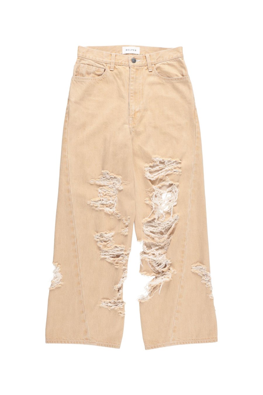 BELPER  TWISTED DENIM PANTS BEIGE<img class='new_mark_img2' src='https://img.shop-pro.jp/img/new/icons15.gif' style='border:none;display:inline;margin:0px;padding:0px;width:auto;' />