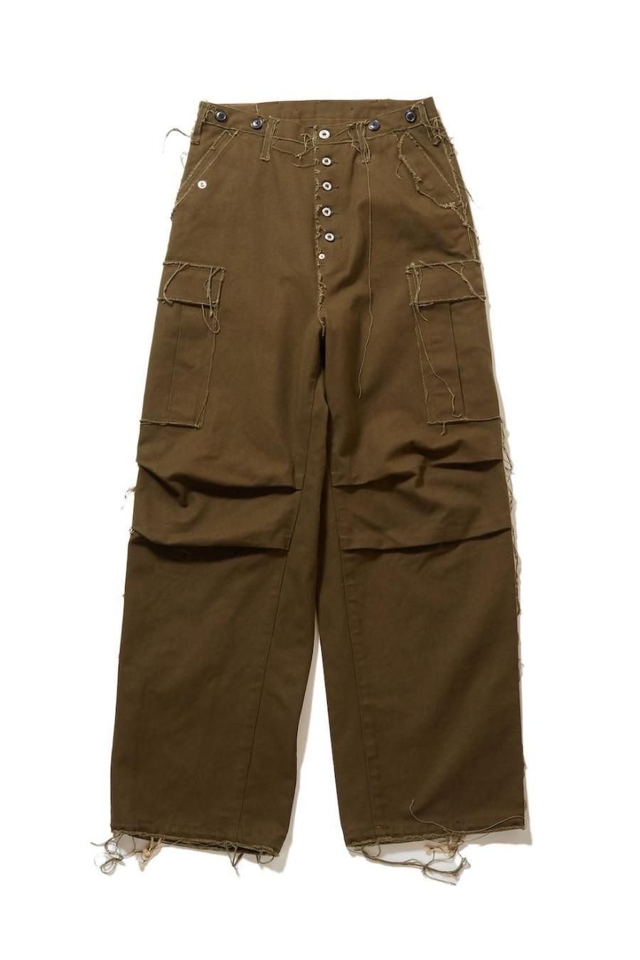 SUGARHILL（シュガーヒル）のRAW EDGE CANVAS CARGO PANTS DARK KHAKI