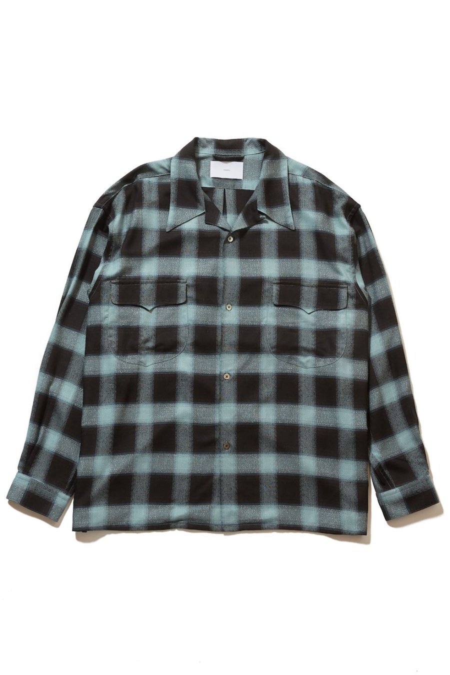 SUGARHILL  OMBRE PLAID OPEN COLLAR BLOUSE(TURQUOISE)<img class='new_mark_img2' src='https://img.shop-pro.jp/img/new/icons15.gif' style='border:none;display:inline;margin:0px;padding:0px;width:auto;' />