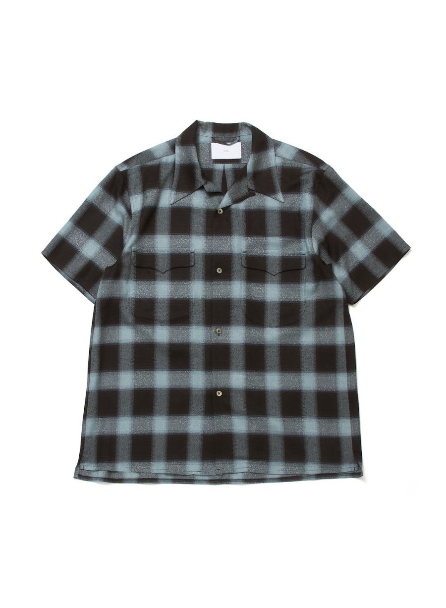 SUGARHILL  OMBRE PLAID HALF SLEEVE BLOUSE(TURQUOISE)<img class='new_mark_img2' src='https://img.shop-pro.jp/img/new/icons15.gif' style='border:none;display:inline;margin:0px;padding:0px;width:auto;' />