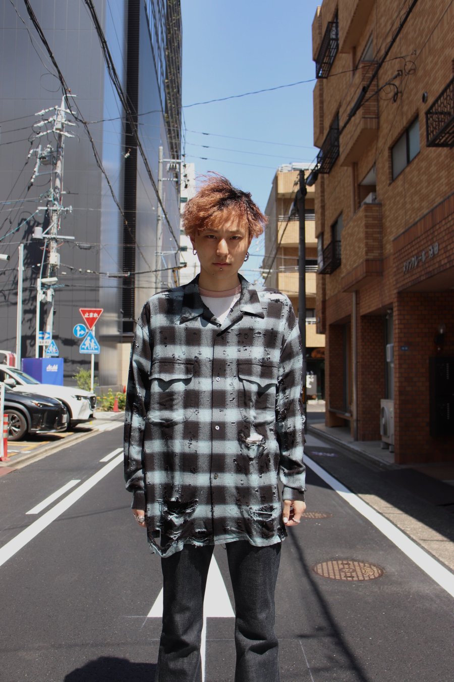 SUGARHILL（シュガーヒル）のDESTRRESSED OMBRE PLAID BLOUSE