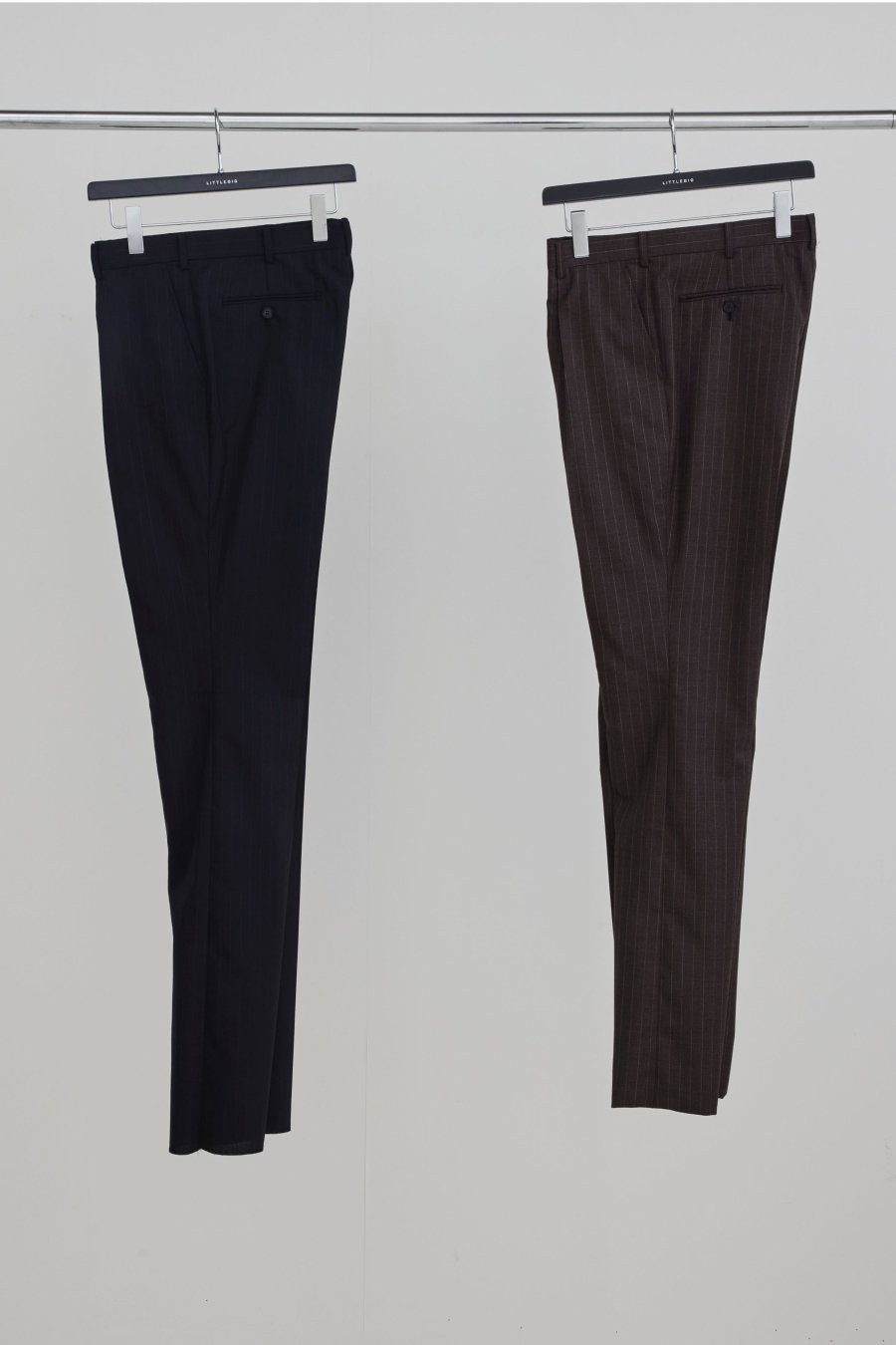 LITTLEBIG  Chalk Stripe Flare Trousers(Black or Brown)<img class='new_mark_img2' src='https://img.shop-pro.jp/img/new/icons15.gif' style='border:none;display:inline;margin:0px;padding:0px;width:auto;' />