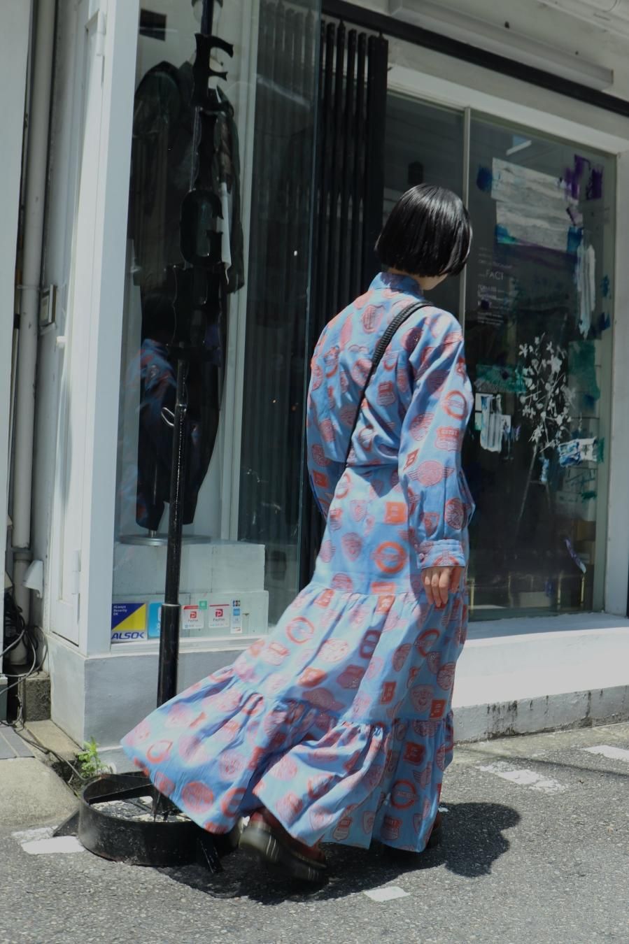 お値下BELPER✴︎MANY PATCH SHIRT(BLUE/ORANGE) BELPER（ベルパー）のMANY PATCH SHIRT BLUE/ORANGE（シャツ）の