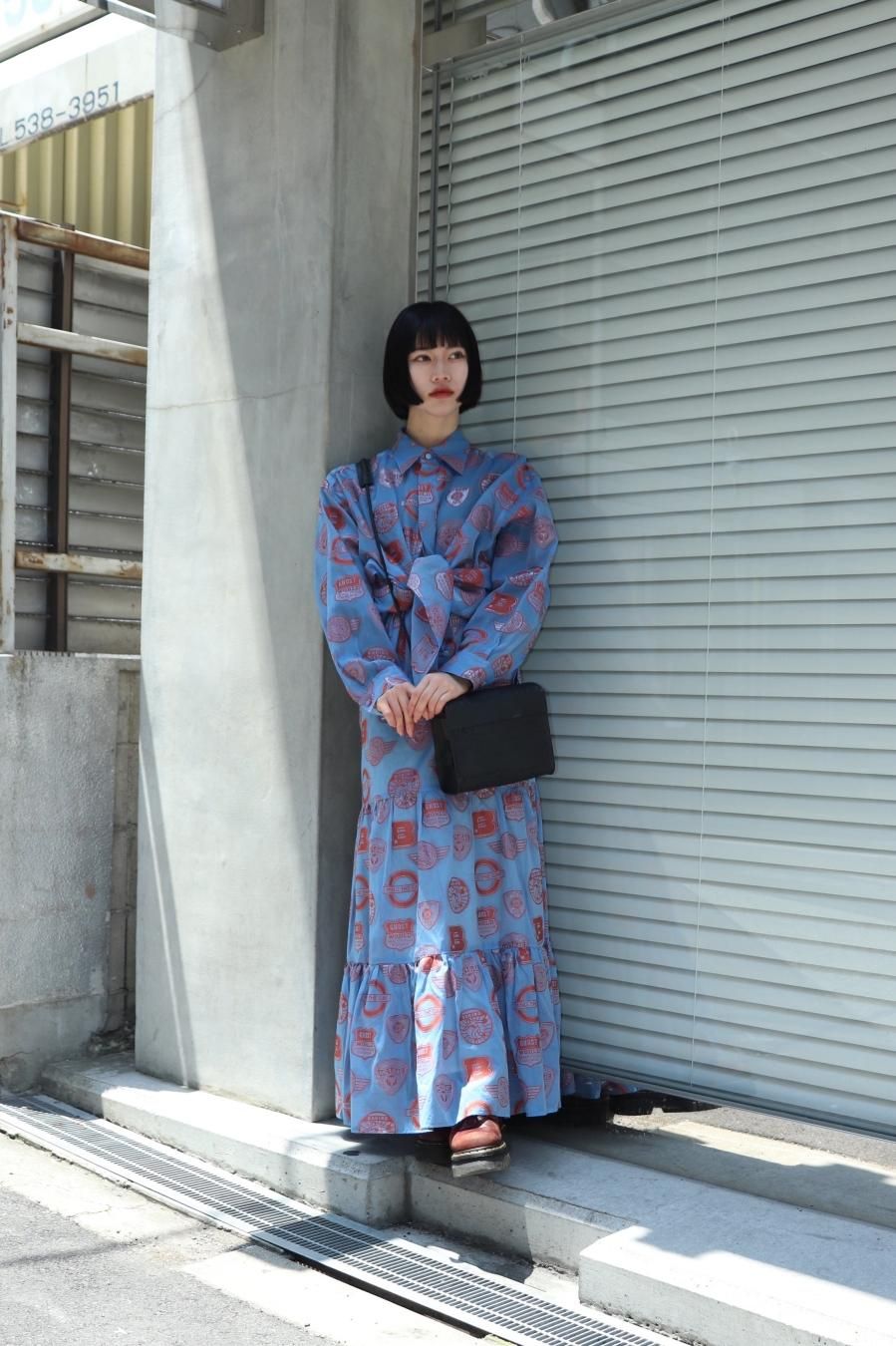 BELPER（ベルパー）のMANY PATCH SHIRT BLUE/ORANGE（シャツ）の