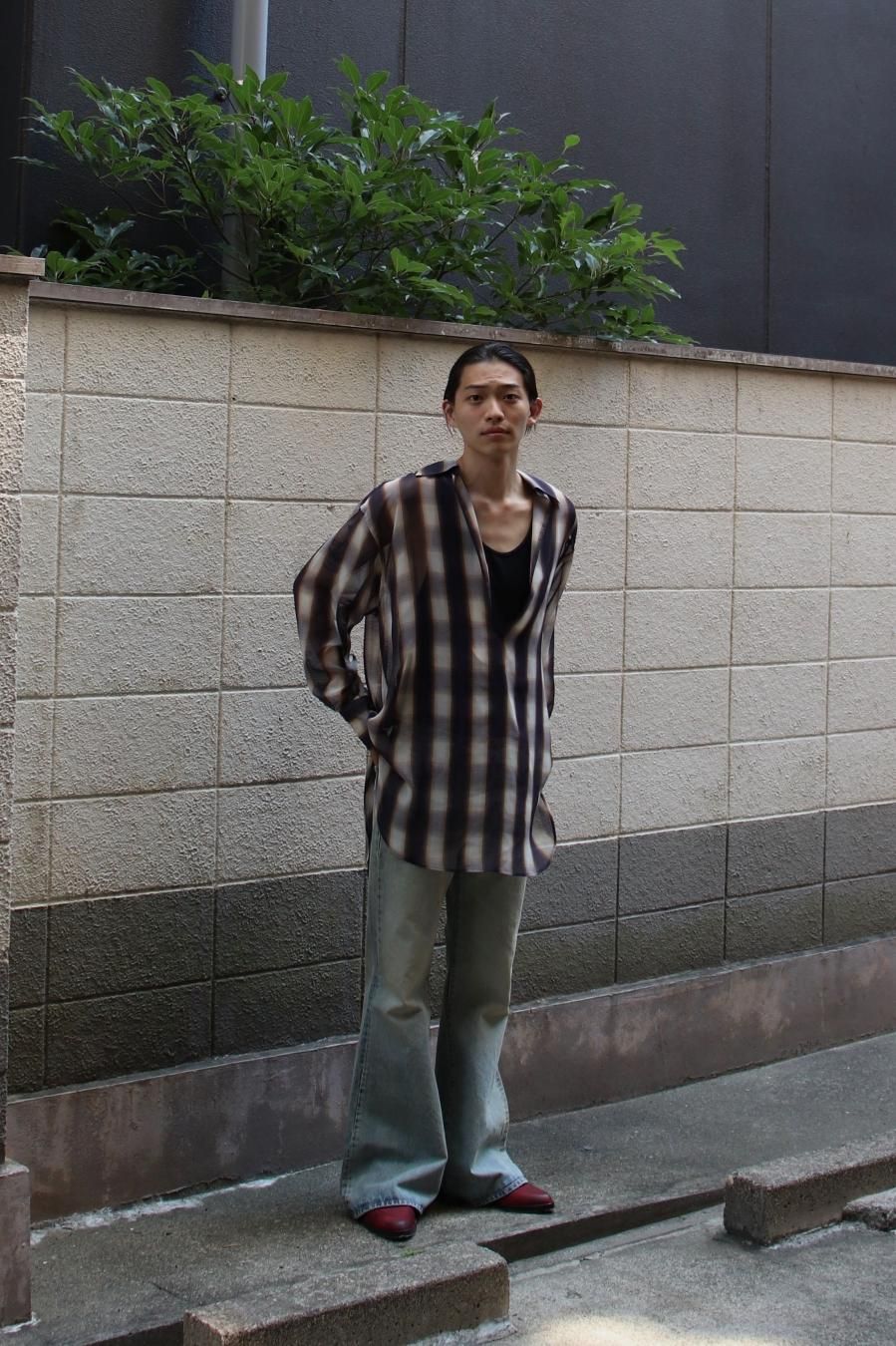 SUGARHILL（シュガーヒル）のSHEER OMBRE BLOUSE INDIGO&BROWNの