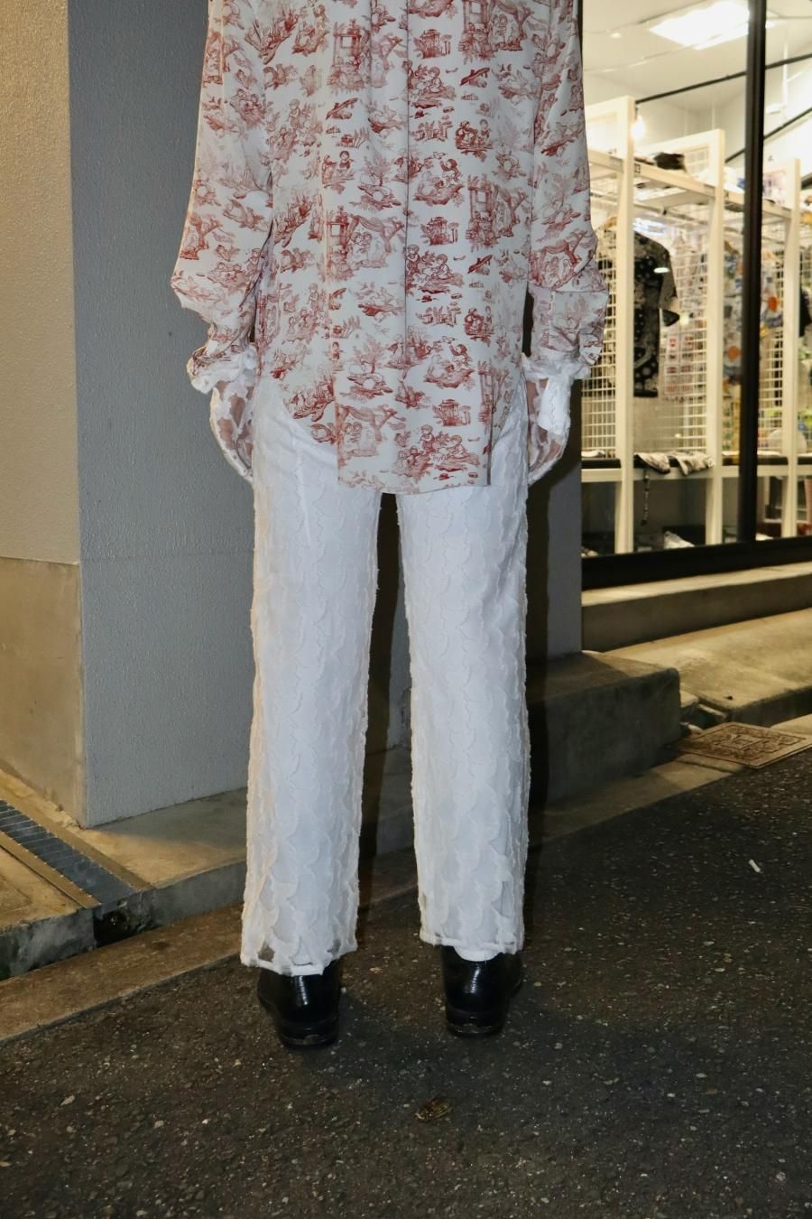 パンツ MASU ANGEL WIDE TROUSERS 46 MASU（エムエーエスユー）のANGEL LACE JEANS WHITEの通販サイト