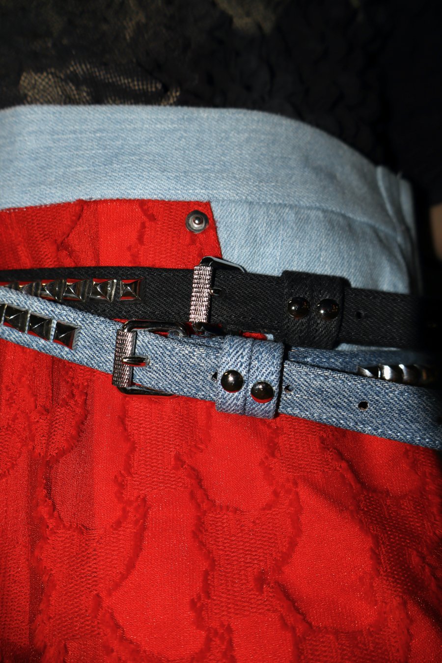 MASU（エムエーエスユー）のSTUDS DENIM NARROW BELT BLACKの通販サイト-大阪 堀江 PALETTE art  alive（パレットアートアライヴ）-