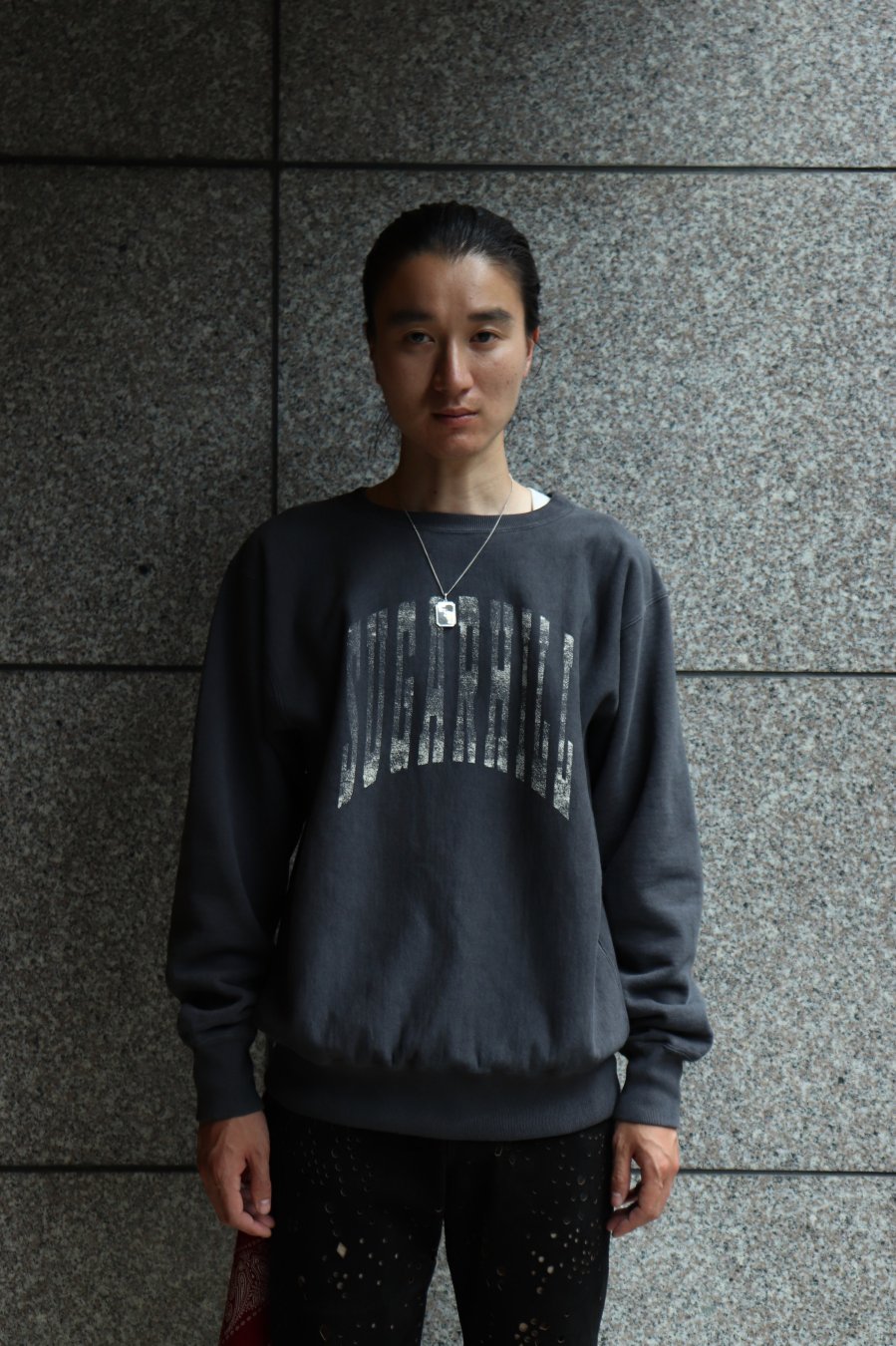 SUGARHILL（シュガーヒル）のCOLLEGE PRINT SWEAT SHIRT AGED BLACKの通販サイト-大阪 堀江 PALETTE  art alive（パレットアートアライヴ）-