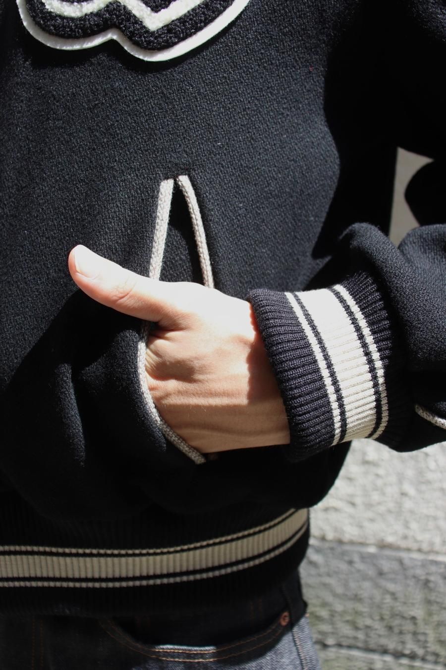 SUGARHILL(シュガーヒル)のMELTON STADIUM JACKET BLACKの通販 SUGARHILL(シュガーヒル)のMELTON STADIUM JACKET BLACKの通販