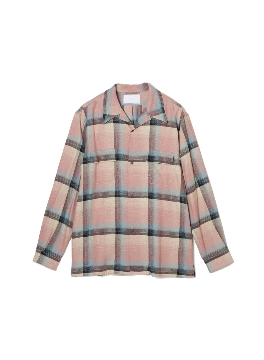 SUGARHILL（シュガーヒル）のRAYON OMBRE PLAID OPEN COLLAR BLOUSE ...