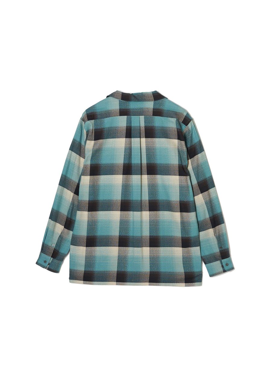 SUGARHILL（シュガーヒル）のRAYON OMBRE PLAID OPEN COLLAR BLOUSE GREEN OMBREの通販サイト-大阪  堀江 PALETTE art alive（パレットアートアライヴ）-