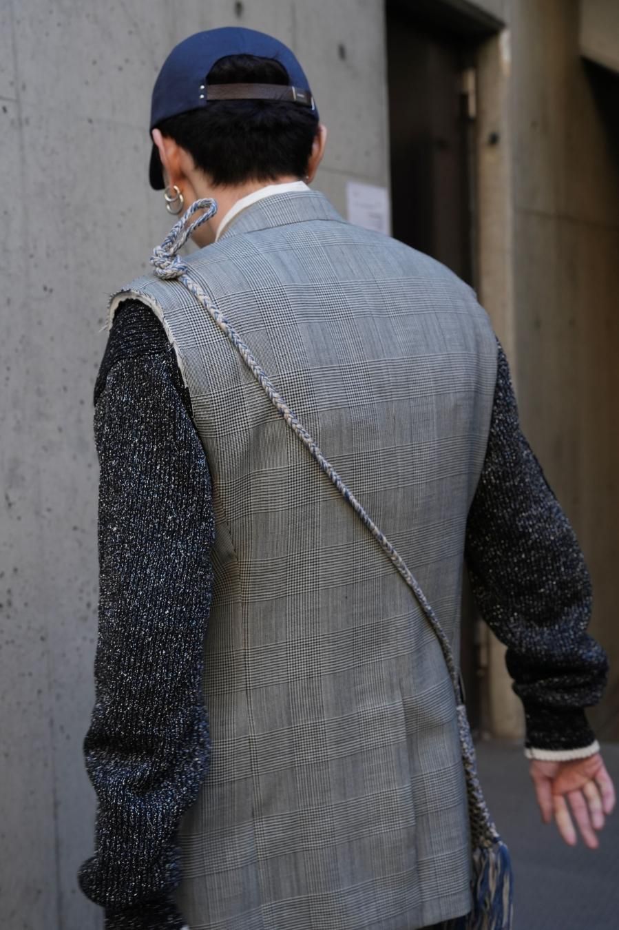 SUGARHILL（シュガーヒル）のCOTTON KNIT BAG SMALL NAVY BEIGE