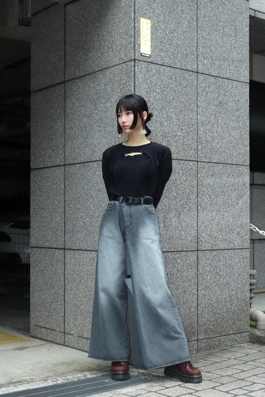 お歳暮 時期 OUT BELPER（ベルパー）のHANG DENIM BLACK（パンツ）の PANTS パンツ